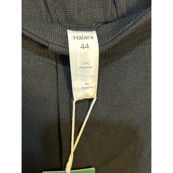 Halara Black Wide Leg Pleated Pullon Pants Womens Size 44 Flowy Comfortable - Picture 4 of 5